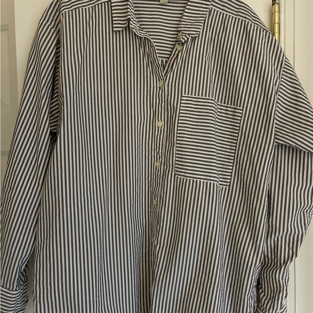 Loft Striped Button-Up Shirt
